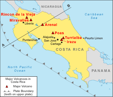 Resultado de imagem para Vulcao Turrialba mapa